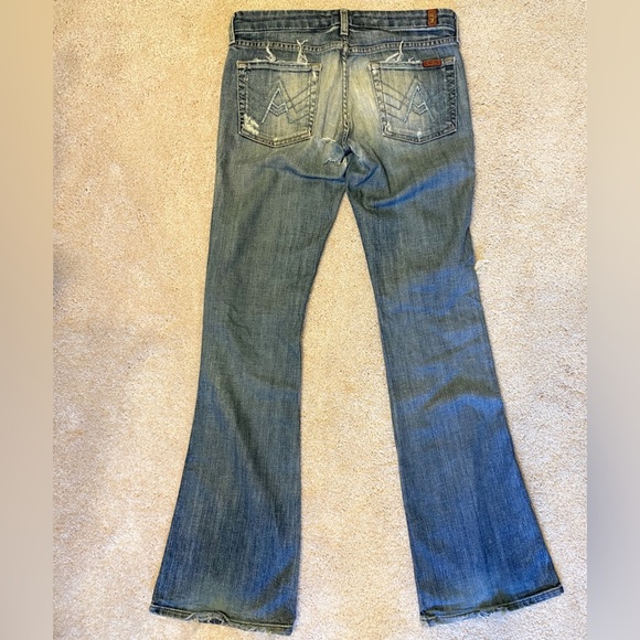 7 for All Mankind Distressed Jeans with Holes - Picture 2 of 9